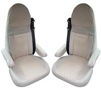 BREMER SITZBEZÜGE Motorhome Seat Covers for Aguti GIS Liner and Milan Seats, Set of 2 Protective Covers Including Armrest Covers in Beige, GT405