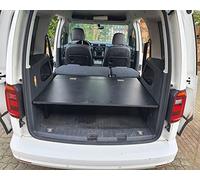 BREMER SITZBEZÜGE Multiflex Board Foldable Compatible with VW Caddy from 2003-2022 Bed Extension Camping Accessories Camper Bed Sleeping Pad Height Approx. 31 cm Including Consoles in Black
