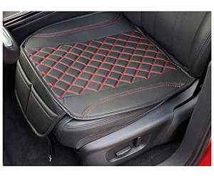 BREMER SITZBEZÜGE OT402 Seat Cover Faux Leather Textile Leather Compatible with Ford Tourneo Transit Custom Seat Cushion in Faux Leather Black/Red Stitching