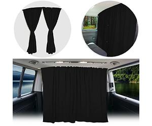 BREMER SITZBEZÜGE Partition Driver's Cab Sun Protection Driver's Cab Curtains Compatible with Opel Vivaro A from 2001-2014 Black Camping Motorhome Accessories