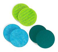 BremerLuft Microfiber Replacement Mop Pads, Universal Set 1 - For Floating Mops, Washable, Three Functions - Dark Green, Green, Blue