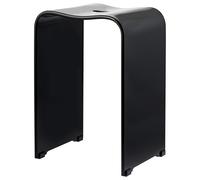 bremermann Bathroom Stool, Shower Stool, Approx. 33 x 27.5 x 48 cm (W x D x H), with Recessed Grip, Ergonomically Shaped, Maximum Load 130 kg (acrylic-glossy black)