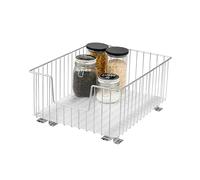 bremermann Cabinet pull-out basket, 40 cm wide, with shelf, telescopic rails, ideal for kitchen, bathroom, and bedroom, made of metal (Chrome)