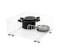bremermann Cabinet pull-out basket, 50 cm wide, with shelf, telescopic rails, ideal for kitchen, bathroom, and bedroom, made of metal (White)