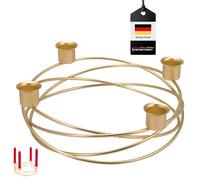 Bremermann candle holder, wreath shape, for stick candles / table candles, candle holder (gold).