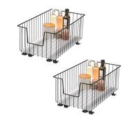 bremermann Cupboard Basket Pull-Out Drawers Set of 2, 30 cm Wide with Shelf, Kitchen Drawer for Retrofitting, Full Extension with Telescopic Rails, Ideal for Kitchen, Bathroom & Bedroom, Made of Metal