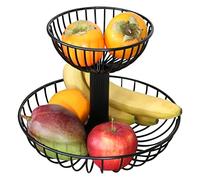 bremermann Fruit Cake Stand, Metal, Matte Black, 18 x 7 cm Top, 30 x 7 cm Bottom, 23 cm Height, 7 Liters Capacity