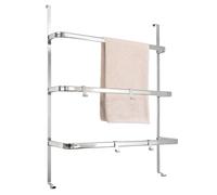 bremermann Hanging Door Storage Towel Holder with 4 Practical Hooks (Silver)