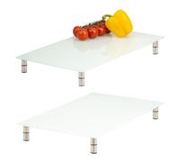 bremermann Hob Cover Plate Set of 2 Safety Glass Approx. 30 x 6 x 52 cm W/H/D Variable Base (Gold)