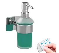 bremermann Lucente Tape Bathroom Series Soap Dispenser Self-Adhesive Glass & Stainless Steel Chrome-Plated No Drilling 3M Adhesive Attachment