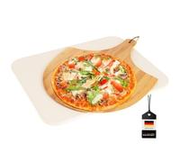 Bremermann Pizza Stone Set of 2: Cordierite Rectangular 30 x 38 cm, Bamboo Pizza Shovel