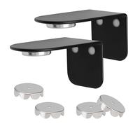 bremermann Purezza Magnetic Soap Holder - Free Hanging Soap with Magnet - Glue or Drilling, Matt Black, Set of 2
