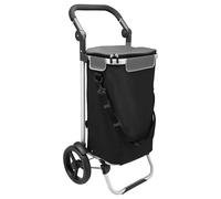 bremermann Shopping Trolley JEEBEL, Shopping Basket with Removable Bag and Collapsible Handle (Black)