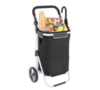 bremermann Shopping Trolley RIEDE, Shopping Basket with Removable Bag and collapsible handle (black)