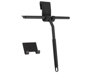 bremermann Shower Squeegee Set of 3 Including Wall Bracket, Shower Wiper, Window Squeegee, Stainless Steel Silicone, Black