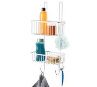 bremermann Shower Storage, 2 Baskets & 2 Hooks, Modern Style, Hanging Shower Organizer, Triangular, Coated Metal, 25 x 55 x 12cm, 0.82kg