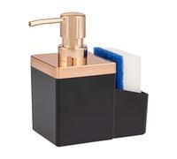 bremermann Sink Organiser with Detergent Dispenser and Sponge Holder (Black/Rose Gold)
