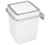bremermann square cosmetics bin SAVONA with swing lid, incl. wall bracket for gluing or drilling, for guest WC and bathroom made of plastic, 6 liter capacity