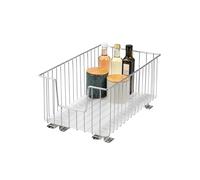 bremermann telescopic basket pull-out 30 cm wide with shelf, with telescopic rails, ideal for kitchen, bathroom & bedroom, made of metal (Chrome)