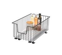 bremermann telescopic basket pull-out 30 cm wide with shelf, with telescopic rails, ideal for kitchen, bathroom & bedroom, made of metal (Black)