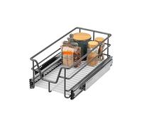 bremermann telescopic drawer 30 cm with shelf, for retrofitting, with ball-bearing telescopic runners, ideal for kitchen, bathroom & bedroom, made of metal (Grey)