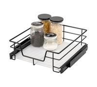 bremermann telescopic drawer 50 cm with shelf, for retrofitting, with ball-bearing telescopic runners, ideal for kitchen, bathroom & bedroom, made of metal (Black)