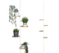 bremermann telescopic flower rack with 4 shelves and climbing aid, versatile for use in the living room, bathroom, or kitchen - variable height from 140 to 290 cm, white