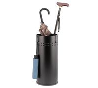 bremermann umbrella stand with drip tray, with 2 hooks - perfect for hallway, office or study, also suitable for walking sticks or paper rolls (Black)