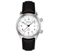 Bremont Watch MBII Custom Stainless Steel White Dial with Green Barrel & Closed Case Back - Black with Black Stitch Leather Deployment Clasp BMC-2022