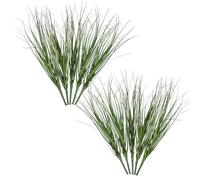 Bremorou 10 PCS Artificial Outdoor Shrubs Artificial Grass Plants Faux Shrubs Wheat Grass Greenery Stems Fake Plants Tall Fake Plant for Outdoor Decor Greenery Stems Stem UV Resistant Onion Christmas