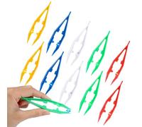 Bremorou 10 PCS Plastic Tweezers Kids Tweezers Reptile Feeding Tongs for Kids DIY Colorful Craft Tweezer Multi-Purpose Craft Tool - Lightweight & Durable for Beads Family Handmade Classroom