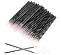 Bremorou 100 Pack Disposable Eye Liner Brushes Ultra-Fine Point Eyeliner Applicator Fine Point Cosmetic Eye Wands Makeup Brushes Tools (Black, Yellow)