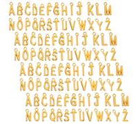 Bremorou 104 Pcs A-Z Alphabet Initial Charm Gold Letter Charms for Bracelets Gold Letter Beads Alloy Metal Spacer Beads Capital for DIY Craft Wristbands Necklace Choker Jewelry Making Finding Gifts