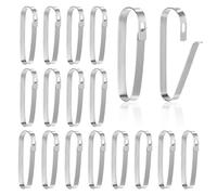 Bremorou 16 Pcs Real Estate Sign Riders Sign Clips Hanging Stainless Steel Rider Clips Holder Clip Metal Hooks for Hanging Posts Open House Plaque Signs