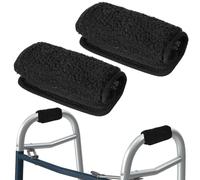 Bremorou 2 Pcs Crutch Pads Walker Handle Cushions Walker Wheel Covers Grip Covers Pads Padded Hand Grip Rolling Wheelchair Black Padded Hand For Folding Handle