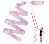 Bremorou 2 Pcs Gymnastics Ribbon For Kids Flashing Dance Ribbons 78 Inch Sparkling Dance Ribbon Streamer With Wand Twirling Dancing Ribbons Rhythmic Long Ribbon Streamers For Girls Adults