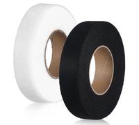 Bremorou 2 Rolls 140 Yards Fabric Iron on Hem Tape Hemming Tape No Sew Tapes Fusible Adhesive Wonder Web for Curtain Pants Clothes Crafting Projects Women White Black Non-woven Fabrics 1 Inches