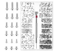Bremorou 500Pcs Eyeglass Repair Kit Silver Micro Screw Repair Kit 18-Size Stainless Steel Tiny Screws with Screwdriver for Glasses, Watches, Jewelry & Electronics Watch, Eyeglass, Sunglass