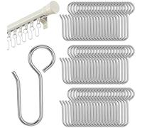 Bremorou 60pcs S Shaped Curtain Hooks for Drapery Silver Small Metal Curtain Hooks Rod Clips Holder Tiny Short Drape Pins for Curtains Flexible Ceiling Track Rollers Hooks Silve