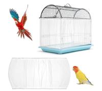 Bremorou Bird Cage Cover, Bird Cages Seed Catcher, Stretchy Suitable for 150cm-220cm, Budgie Cage Cover, Adjustable Birds Cages Netting Seed Catcher, White