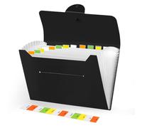 Brencco A4 Expanding File Organiser with 13 Pockets, Black