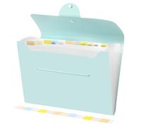Brencco A4 Expanding File Organiser with 13 Pockets, Light Green
