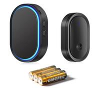 Brencco Doorbell 300M Battery Operated Door Bells Wireless Cordless IP55 Waterproof Outdoor Electronic Ring Chime with Receivers, Black, 60 Melodies at 5 Volume Levels