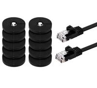 BRENDAZ Cat5e Ethernet Cable, 25ft. (10-Pack) Snagless Cat 5e Stranded Cord - Network Ethernet Patch Cable, Flat, 350MHz, UTP for PC, Server, Router, Modem, TV, PS5, Game Consoles (10pk, 25-Feet)