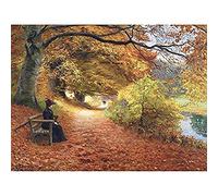 Brendekilde Wooded Path Autumn Fall Painting Art Print Canvas Premium Wall Decor Poster Mural