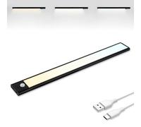 Brendz Cabinet Light with Motion Sensor, Wardrobe Lighting, 3 Colour Temperatures, Rechargeable, Dimmable Cabinet Lighting, LED Light Strip, Wireless, Black