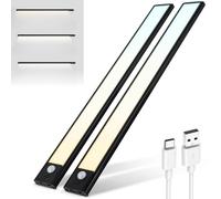 Brendz USB-C LED Strip Lights, 3 Color Temperatures, Motion Sensor, Dimmable Cabinet & Closet Lights, 2 x 40cm