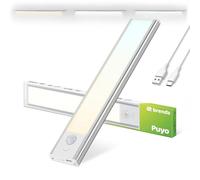 Brendz USB-C Rechargeable Led Strip Lights, 3 Color Temperatures, LED Motion Sensor Lights Indoor, Dimmable Cabinet Lights for Closets, Bedrooms, Magnetic Cupboard Lights, Wardrobe Light, 20cm
