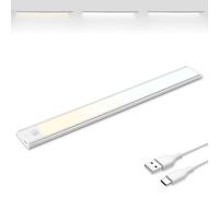 Brendz USB-C Rechargeable Led Strip Lights, 3 Color Temperatures, LED Motion Sensor Lights Indoor, Dimmable Cabinet Lights for Closets, Bedrooms, Magnetic Cupboard Lights, Wardrobe Lights, 40cm