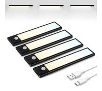 Brendz USB-C Rechargeable LED Strip Lights, 3 Color Temperatures, Motion Sensor Indoor, Dimmable Cabinet Lights for Closets, Bedrooms, Magnetic Cupboard, Wardrobe, 4 x 20cm
